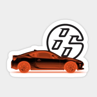 GT86 Body Black Orange Sticker